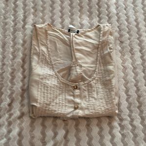 J. Crew Beige Silk Cami with Gold Buttons Size XS